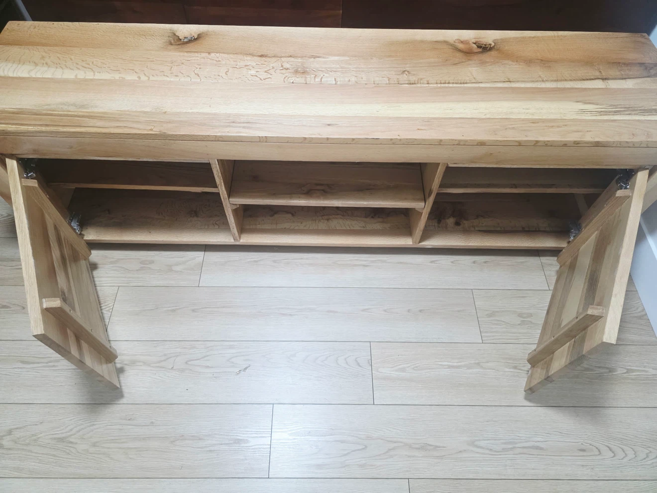 Oak Wood  TV Stand with Cabinet Storage - photo 3