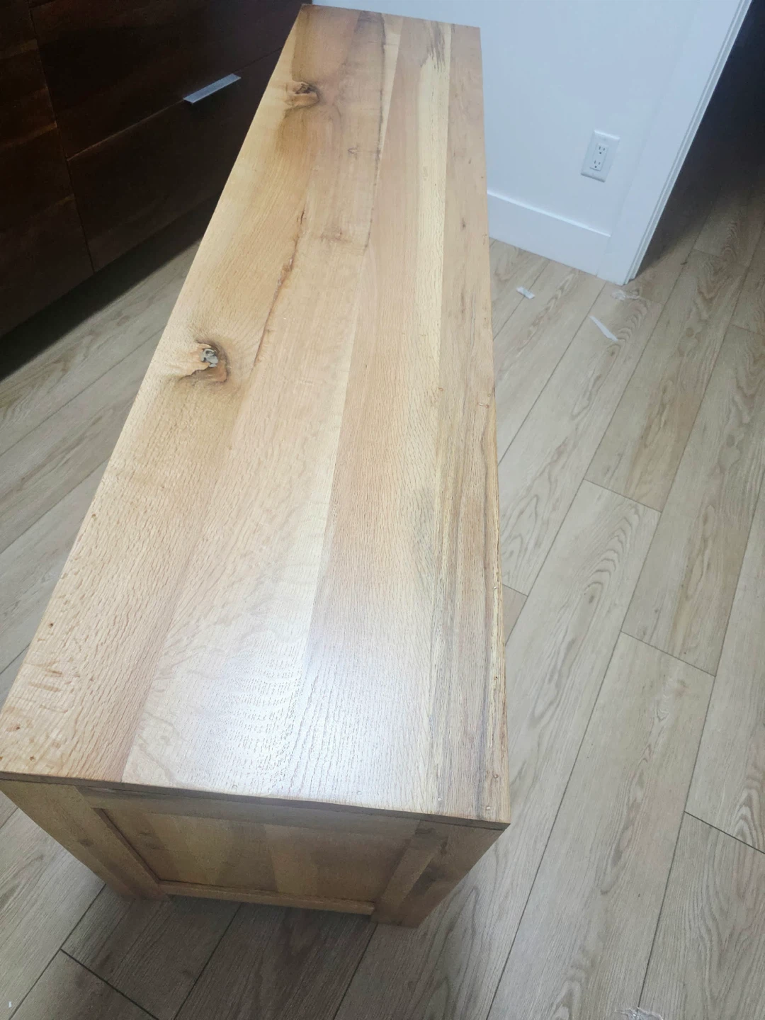 Oak Wood  TV Stand with Cabinet Storage - photo 5