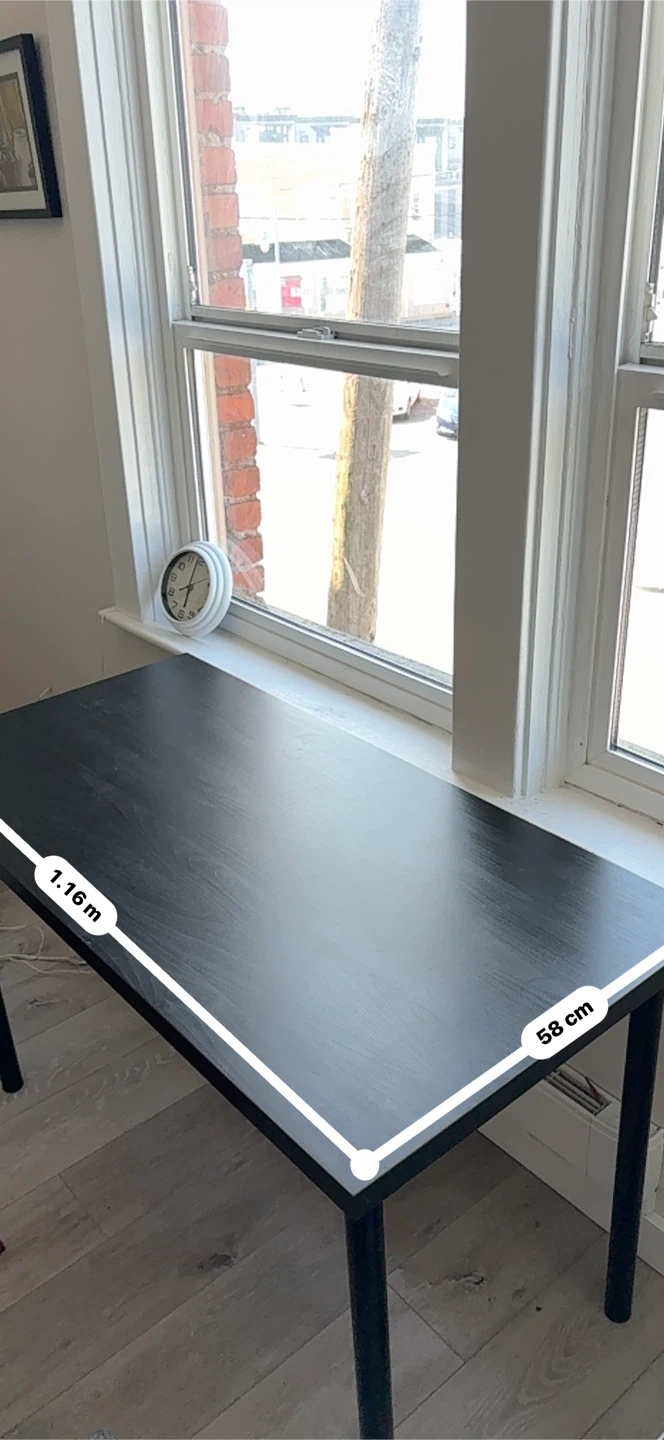 IKEA Black Desk - 1.16m x 58cm - photo 2