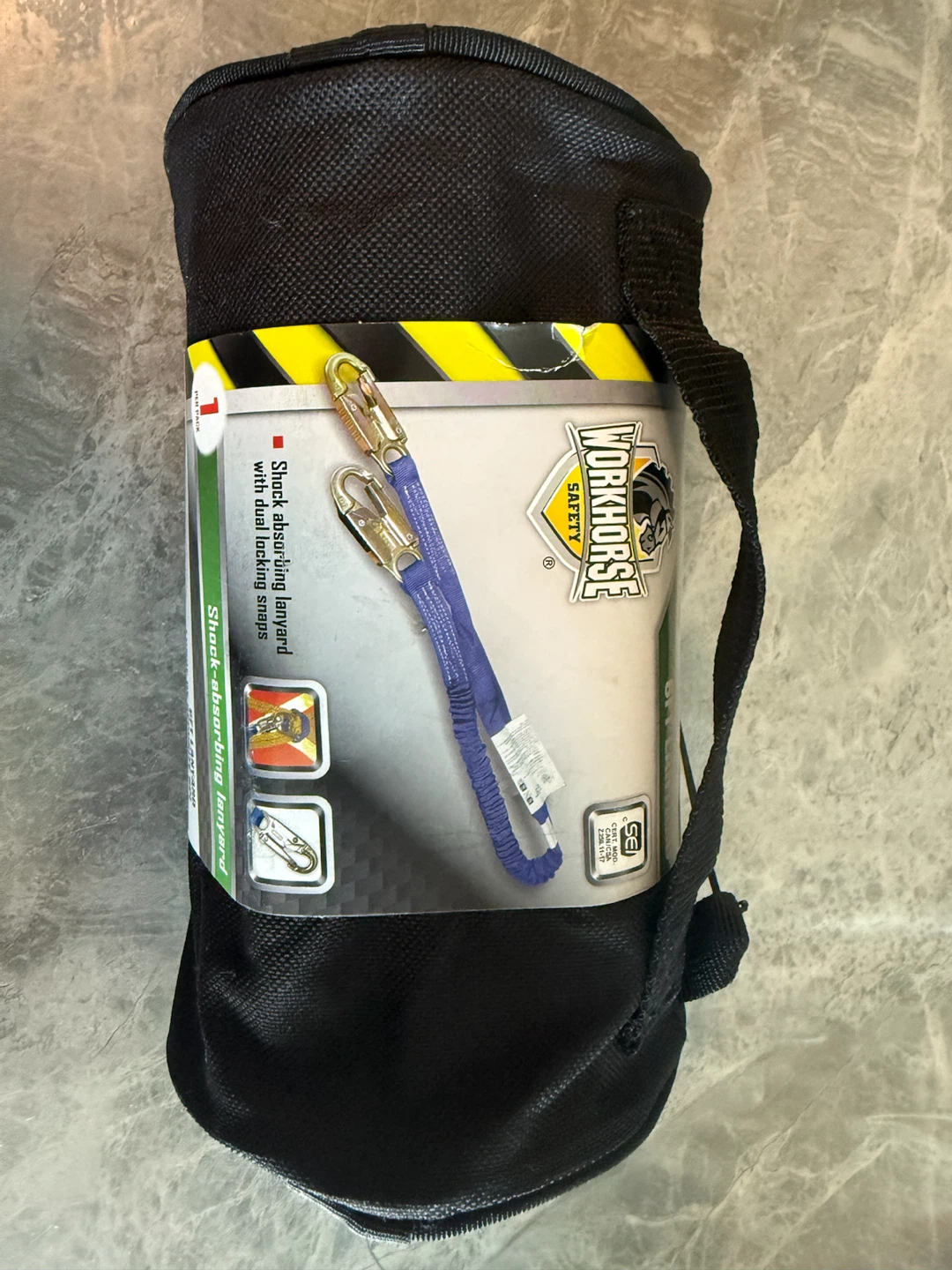 Workhorse Safety Shock Absorbing Lanyard 6 feet Blue