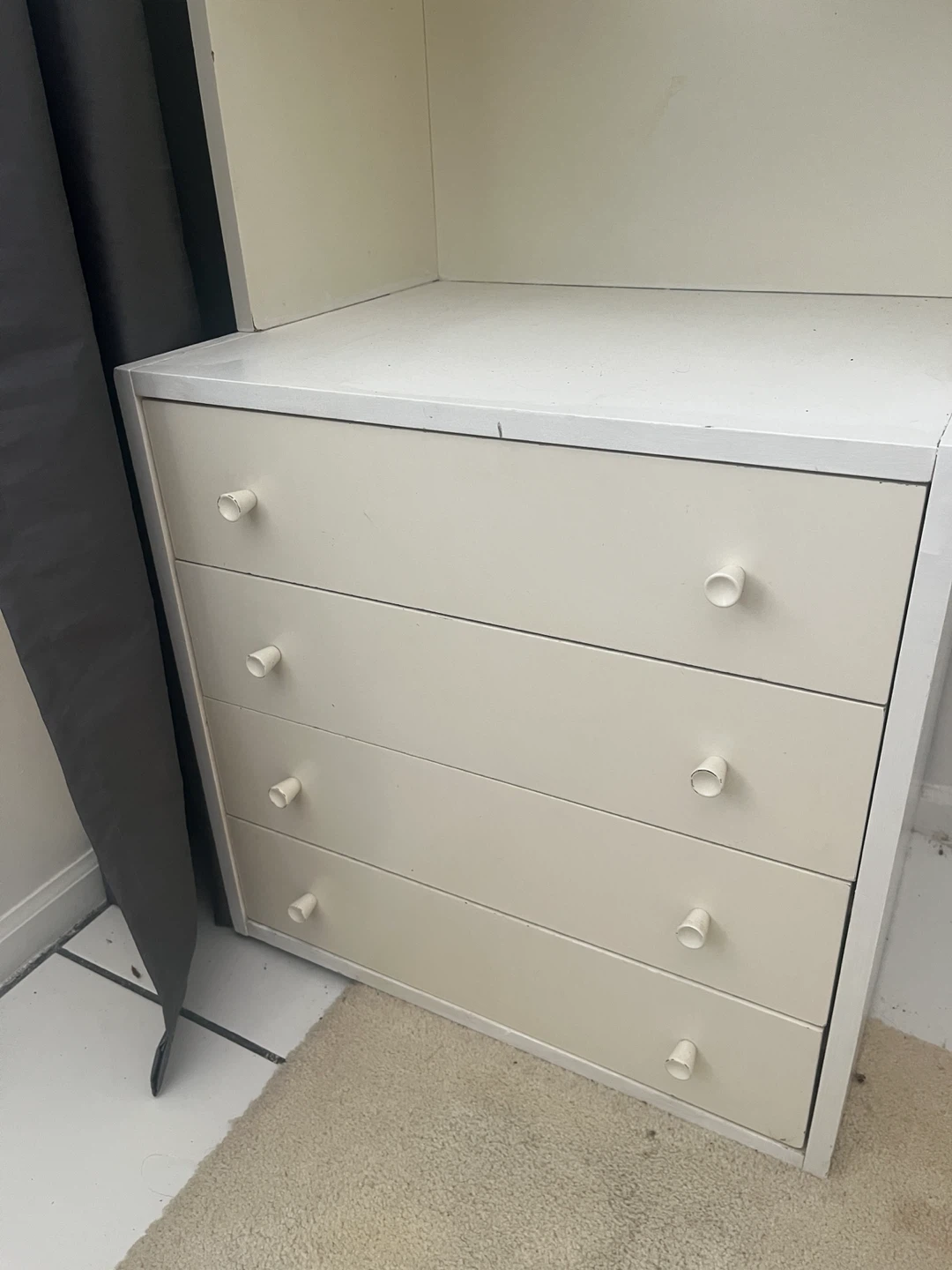 White Cabinet with Glass Door and Drawers - photo 2