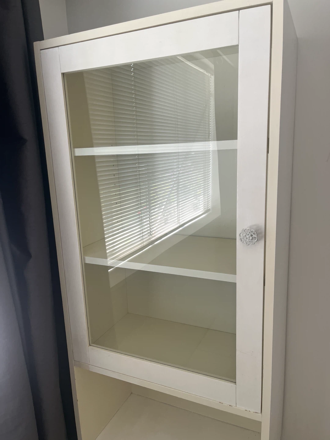 White Cabinet with Glass Door and Drawers - photo 3