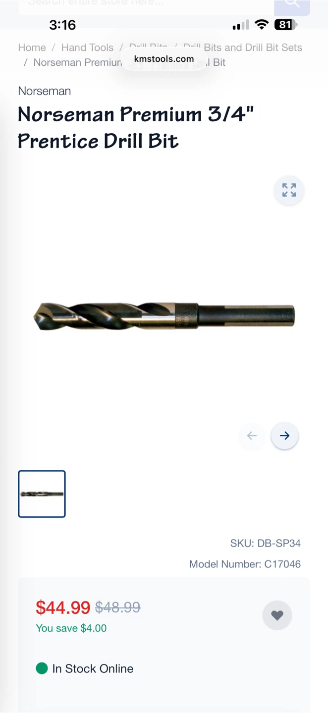Norseman Premium 3/4" Drill Bit - photo 2