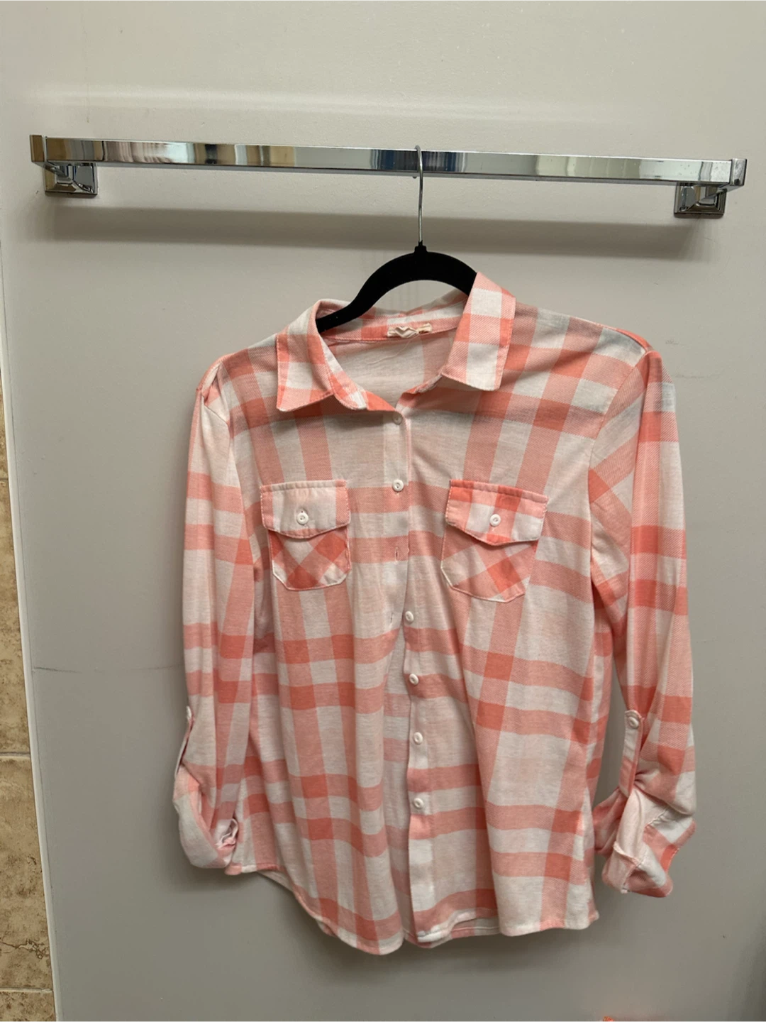 Women's Plaid Long Sleeve Button-Up Shirt