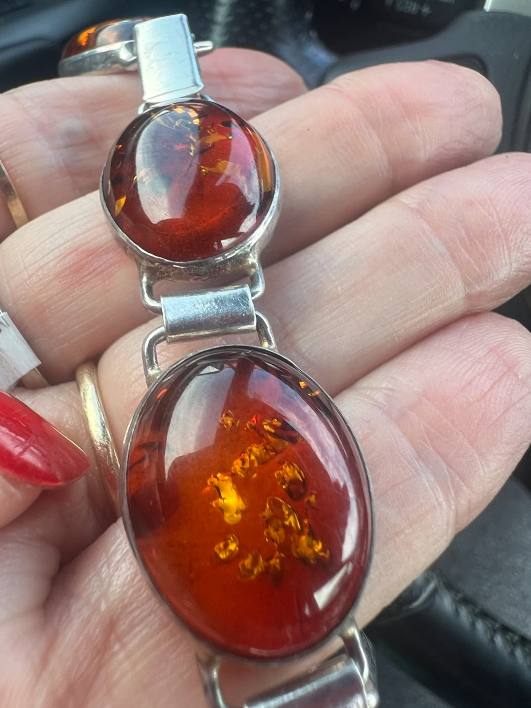 Sterling Silver & Amber Bracelet