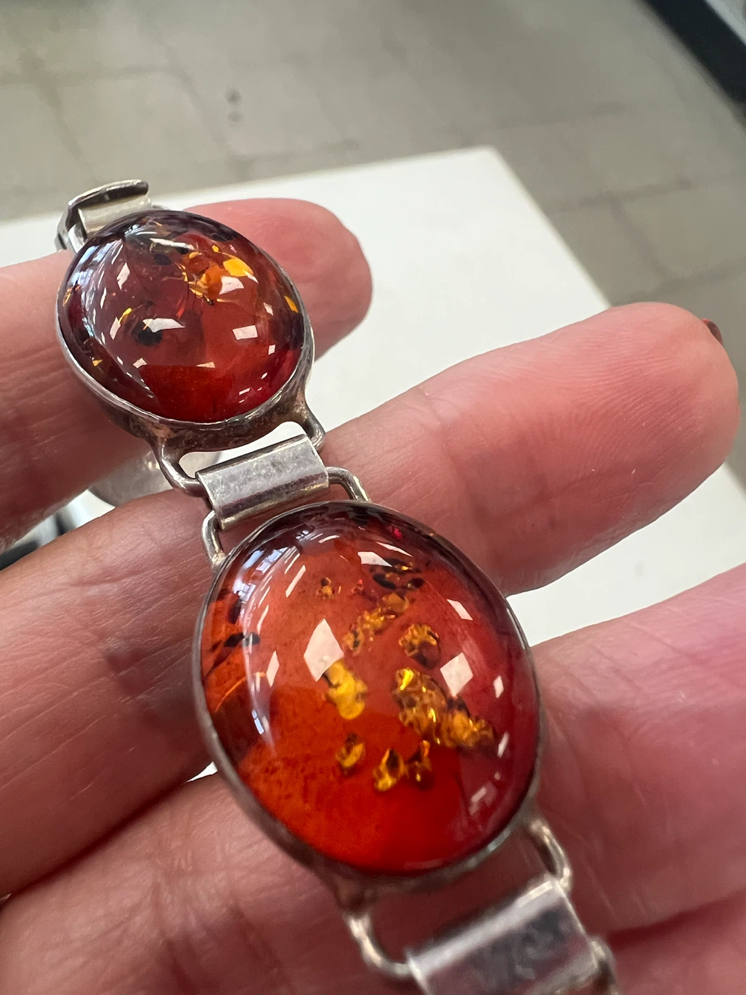 Sterling Silver & Amber Bracelet - photo 2