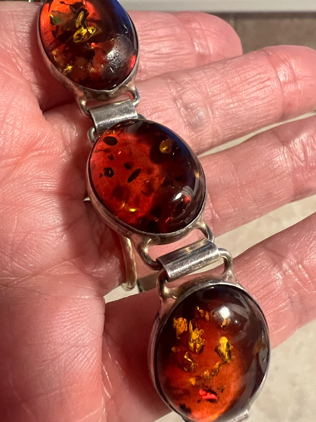 Sterling Silver & Amber Bracelet - photo 3