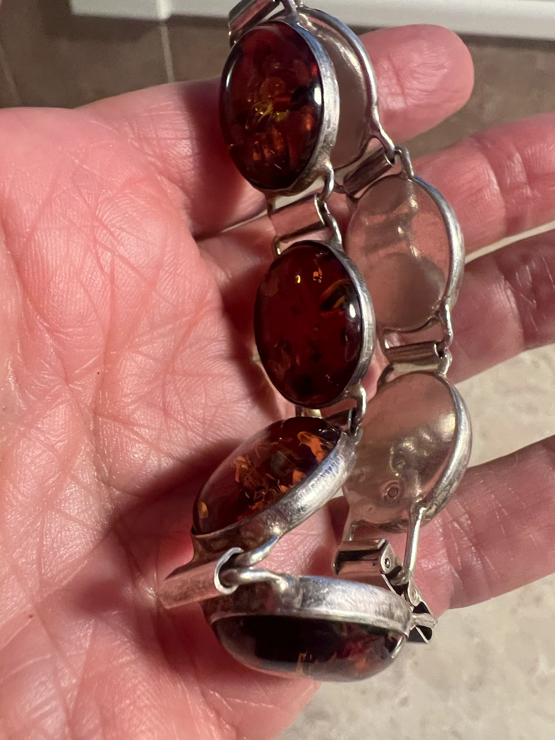 Sterling Silver & Amber Bracelet - photo 4