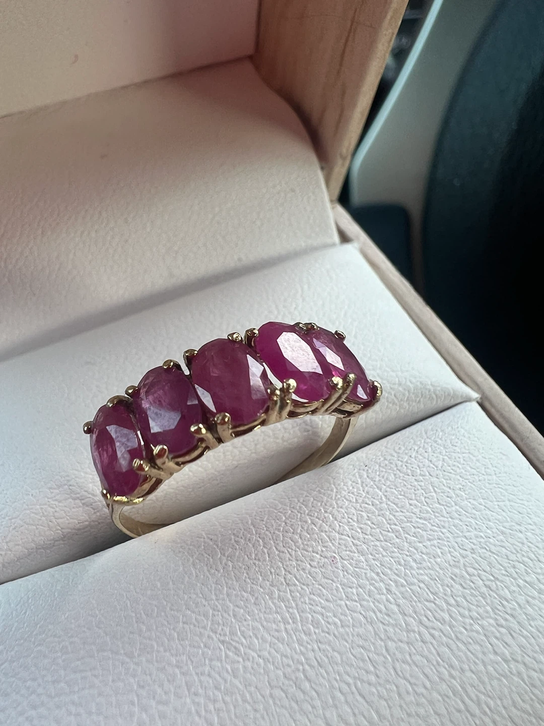 10K Gold Five Stone Ruby Ring - photo 2