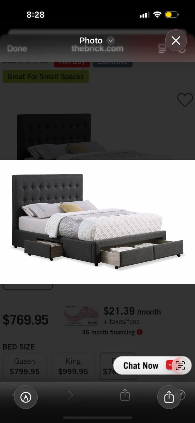 Grey Upholstered Bed Frame with Storage Drawers - photo 4