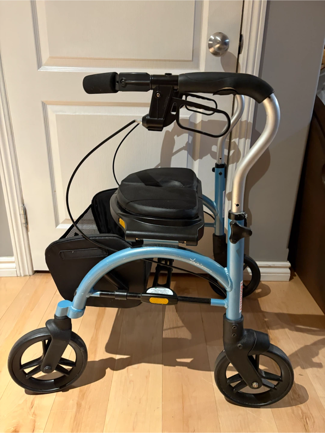 Lightweight Blue Rollator Walker with Seat and Basket - photo 2