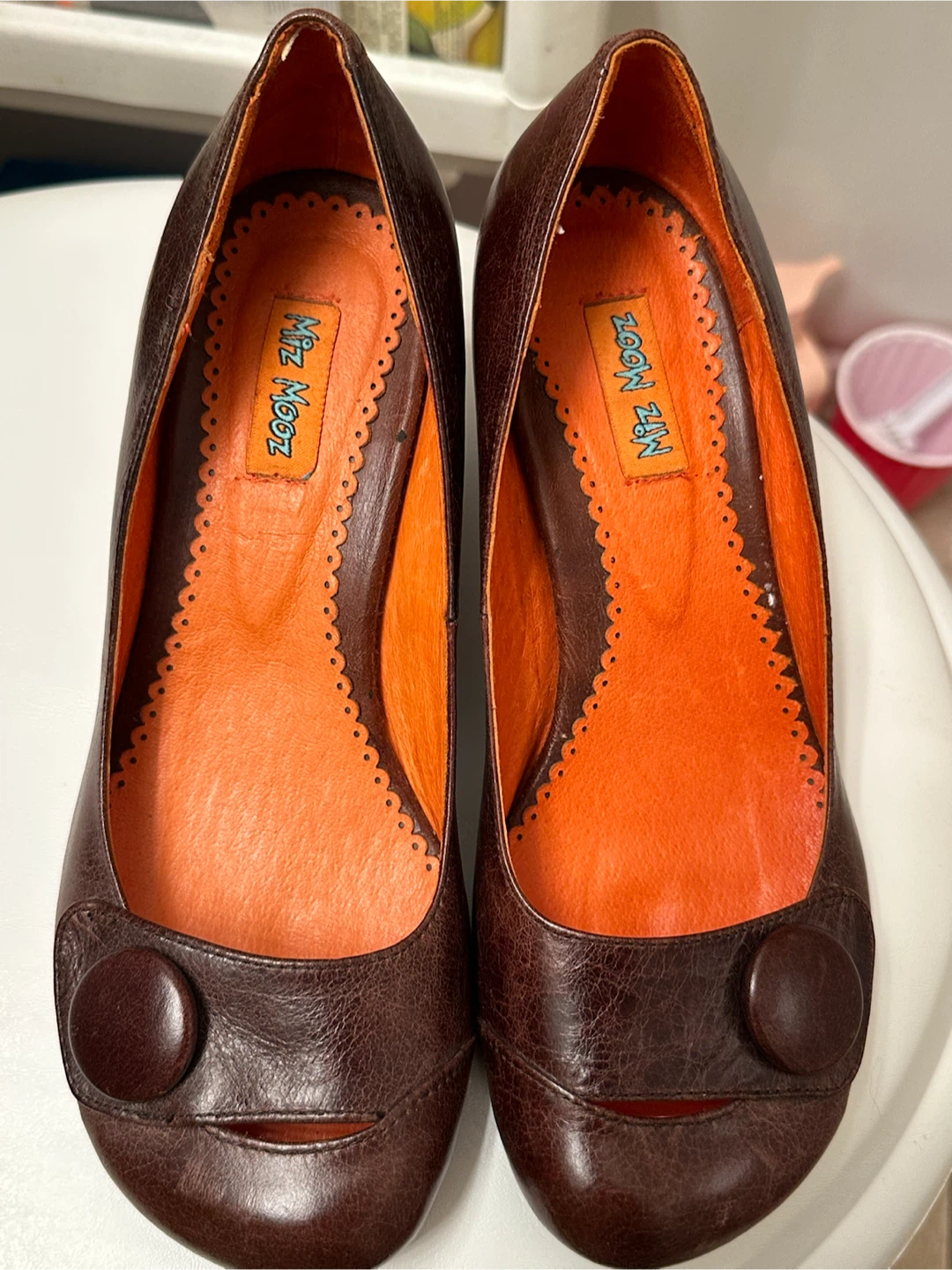 Miz Mooz Women's Brown Leather Heels Size 6