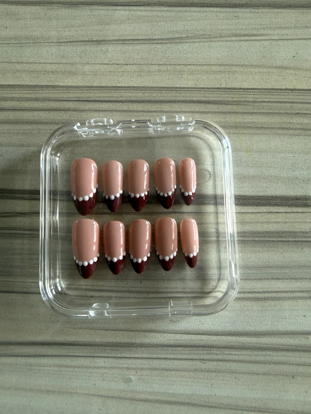 French-polka  Handmade Press-On Nails - photo 2