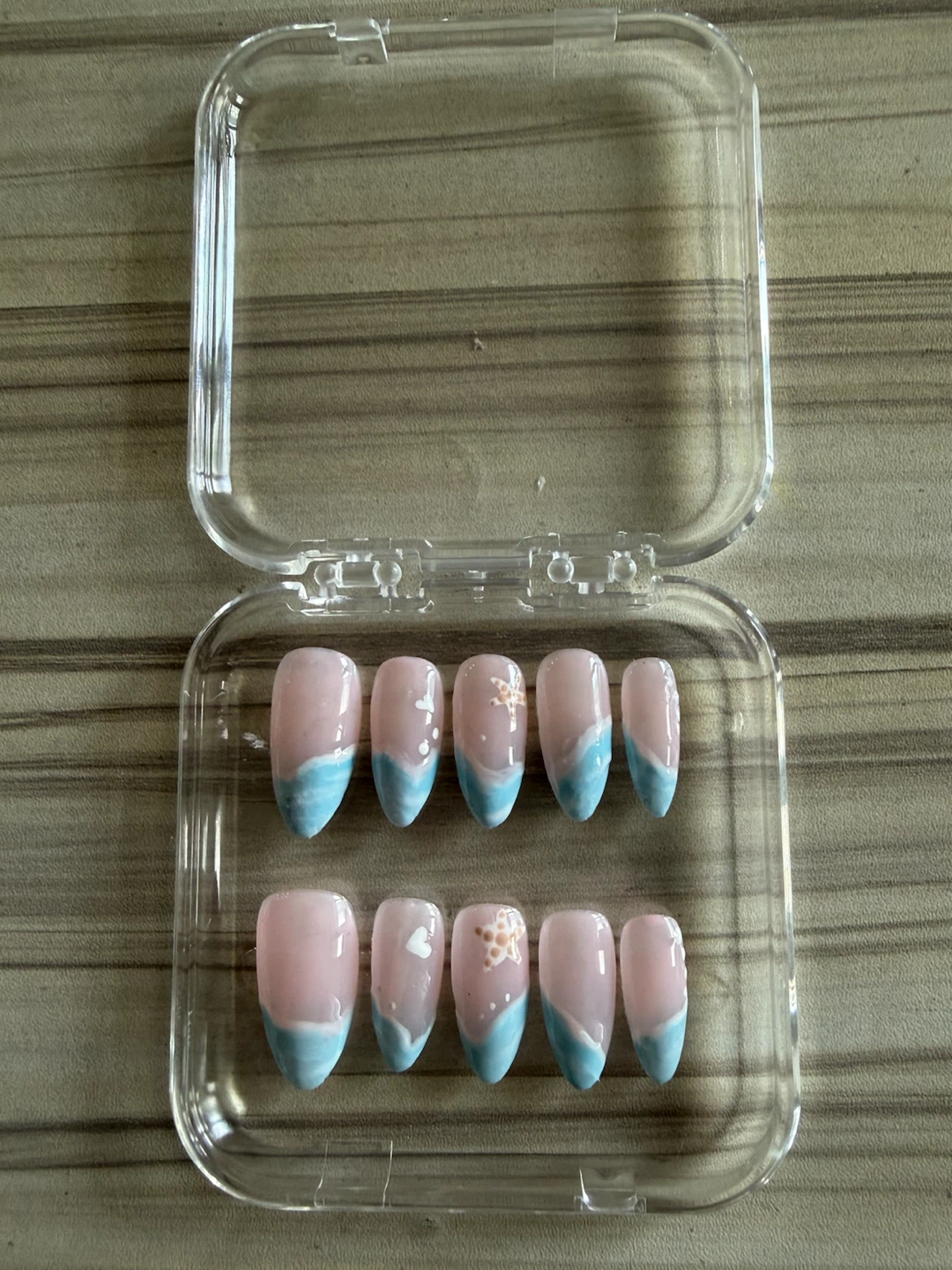 Press-on Nails with Ocean Design - photo 5