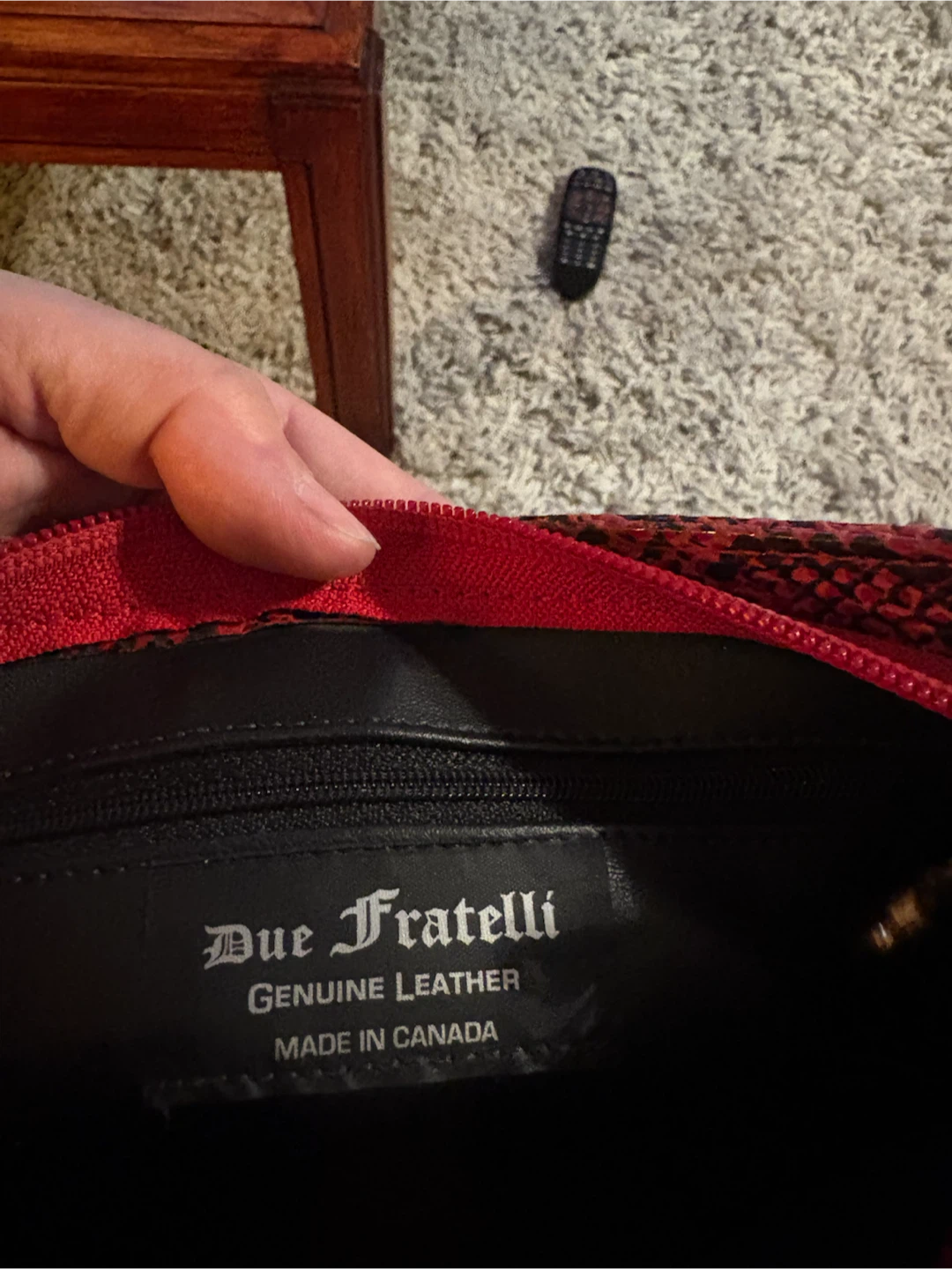 Due Fratelli Red Snakeskin Genuine Leather Shoulder Bag - photo 5