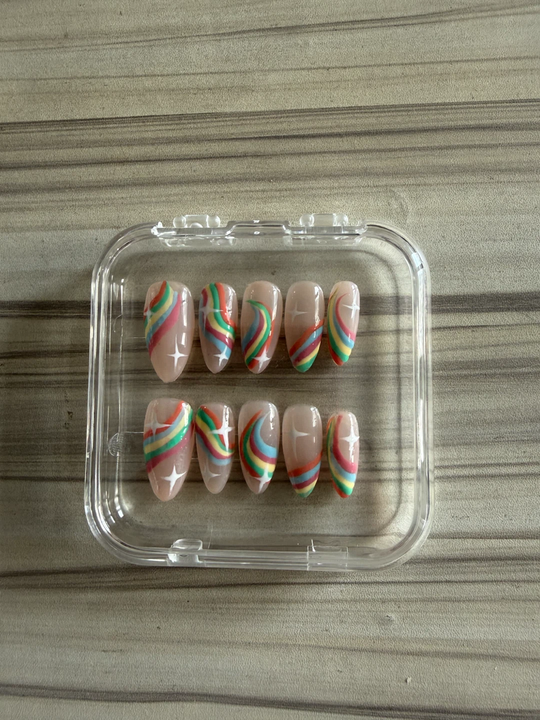 Rainbow Handmade Press-On Nails