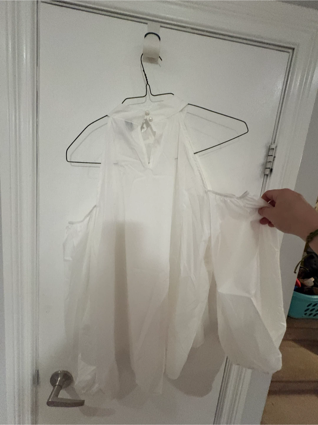 White Cold Shoulder Blouse - photo 3