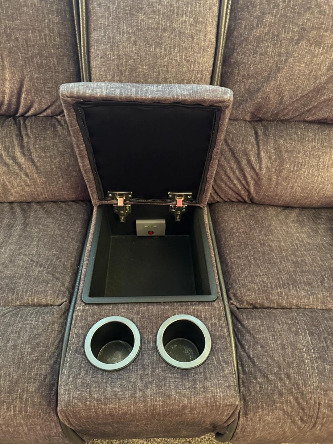 Gray Sectional Sofa with Recliners and Cup Holders - photo 4