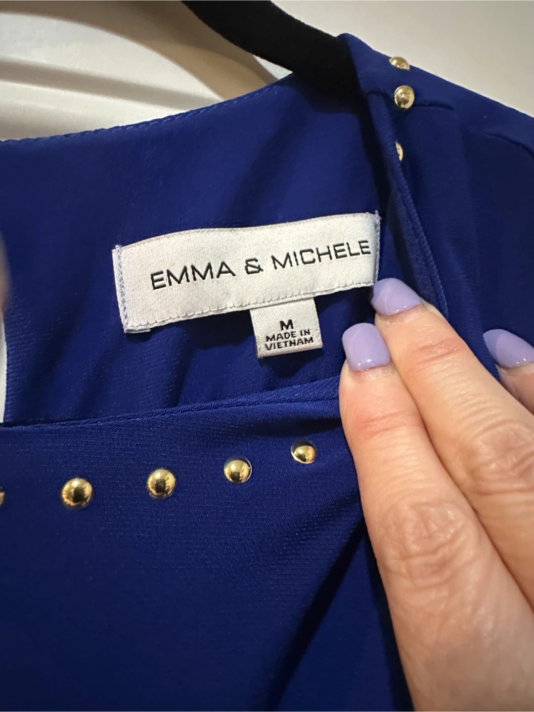 Emma & Michele Blue Dress with Stud Detail - Size M - photo 2