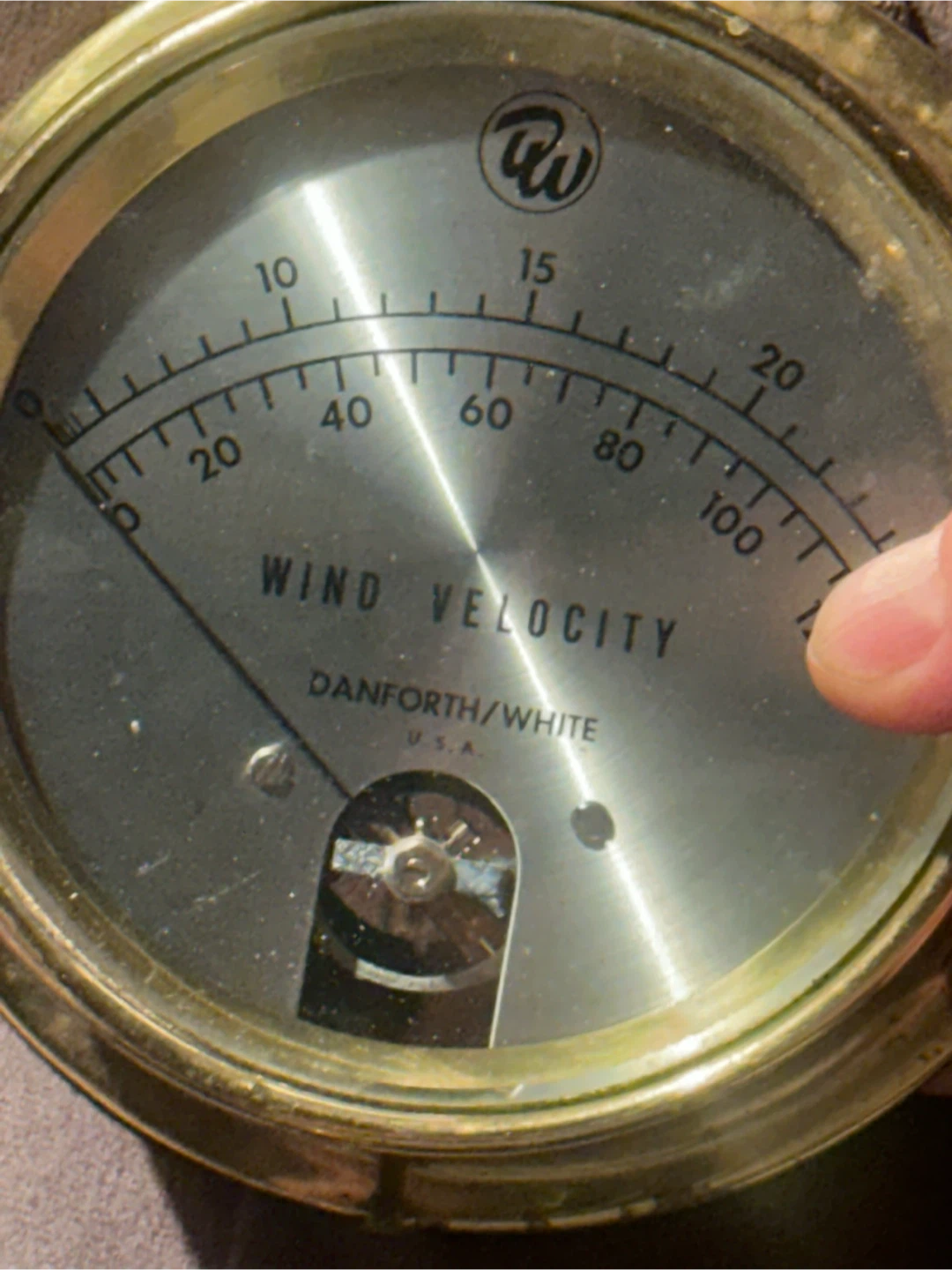 Vintage Danforth/White Brass Wind Velocity Gauge 5.5" - photo 2