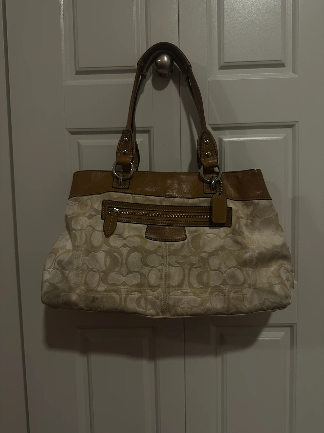 Coach Signature Monogram Satchel Handbag