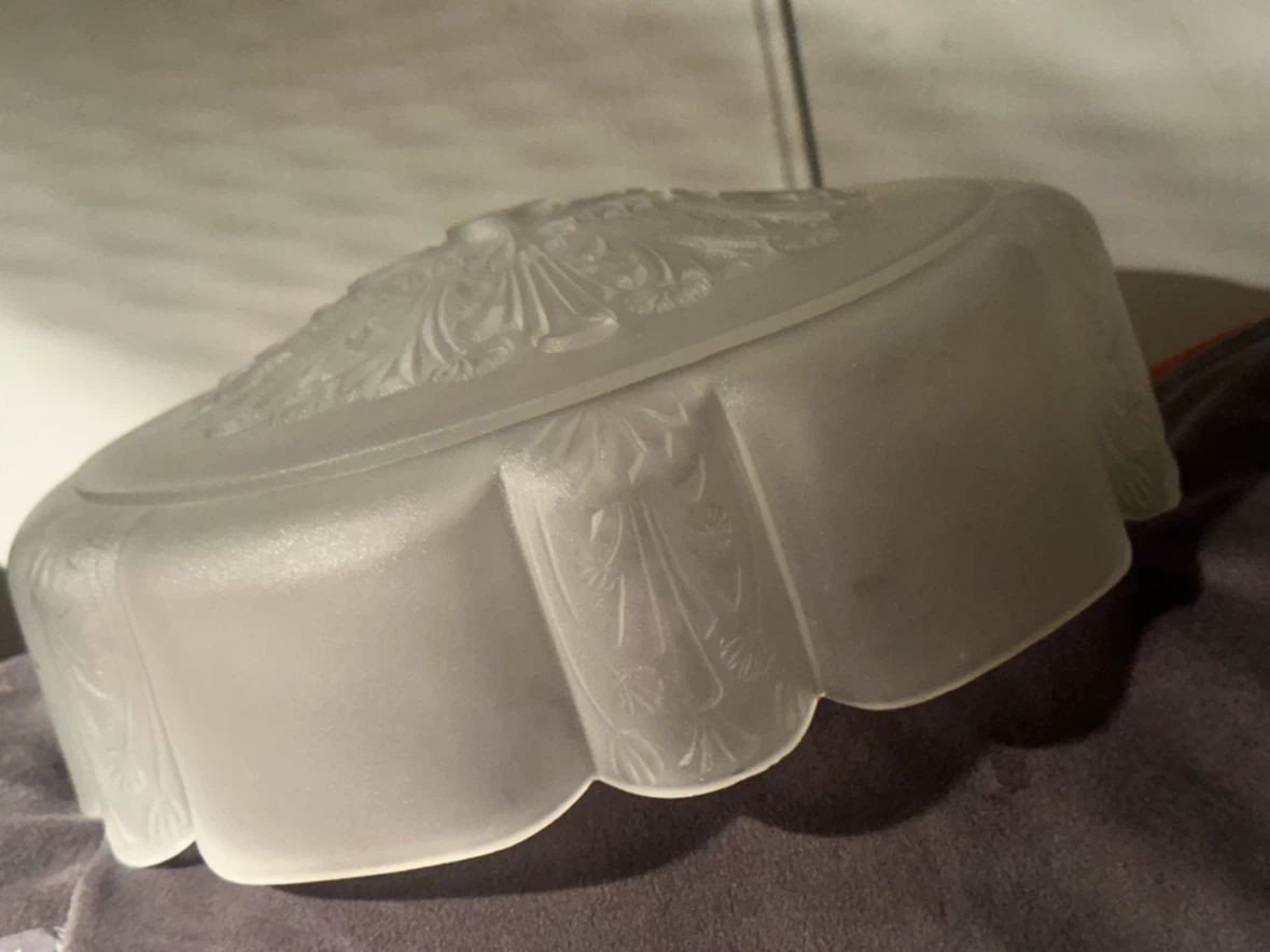 Antique Art Deco Embellished Glass Light Shade 29cm - photo 3