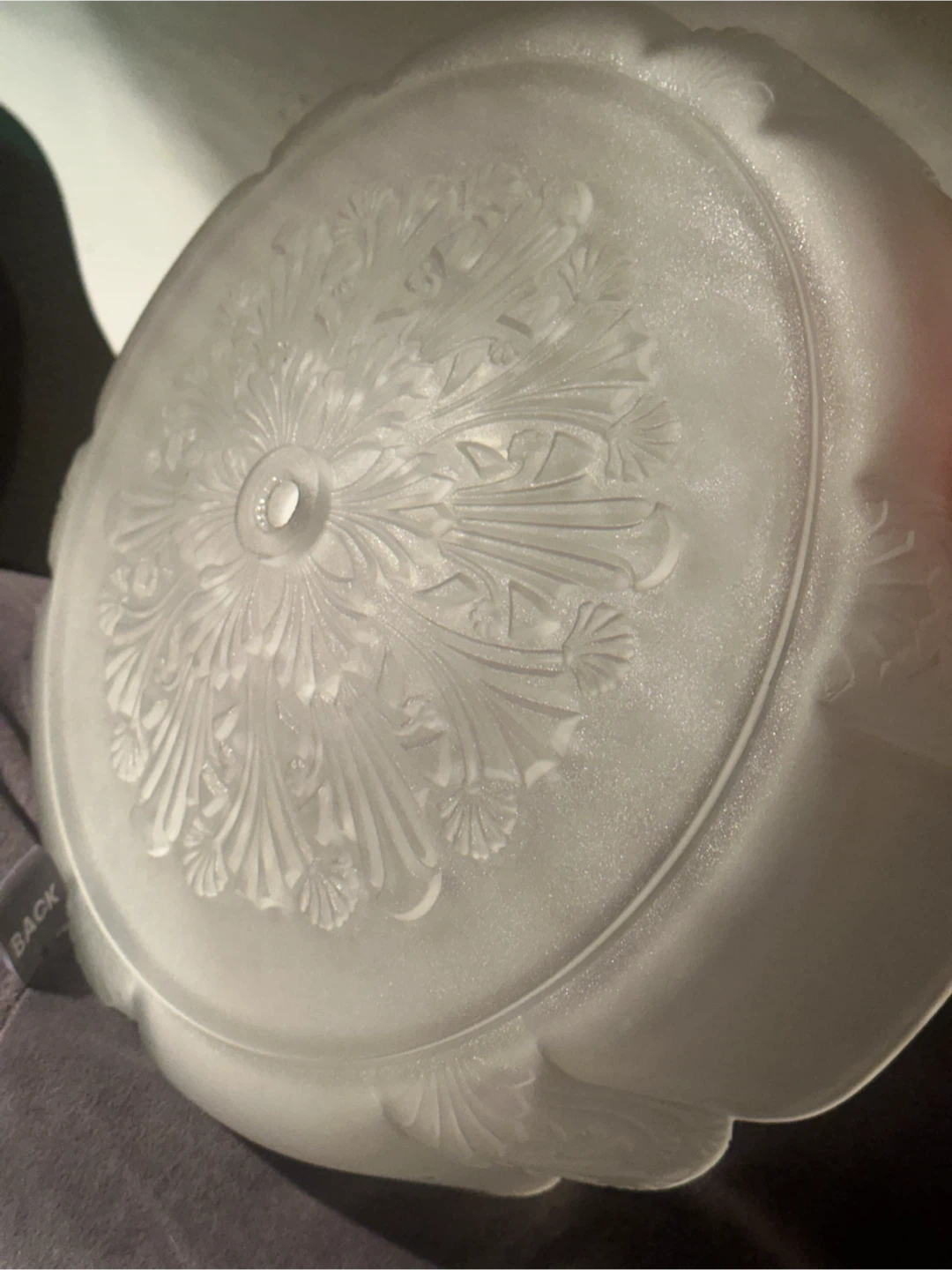 Antique Art Deco Embellished Glass Light Shade 29cm - photo 4