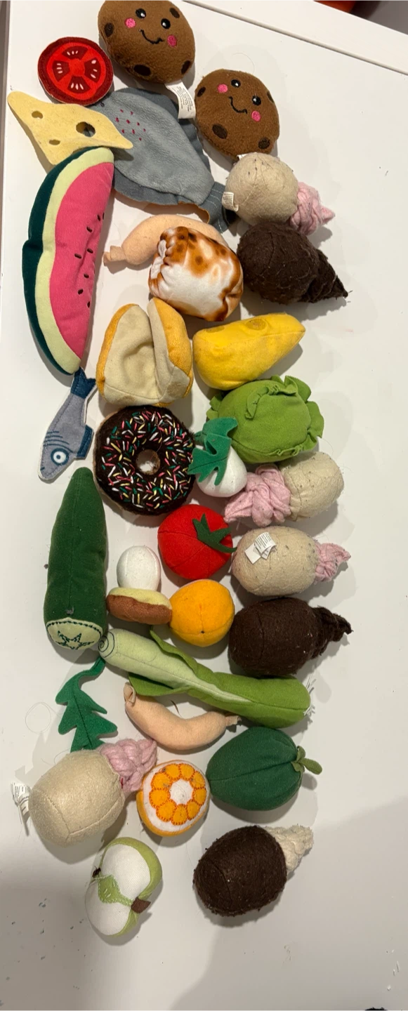 Plush Food Toys - Assorted Fruits, Veggies, and Snacks