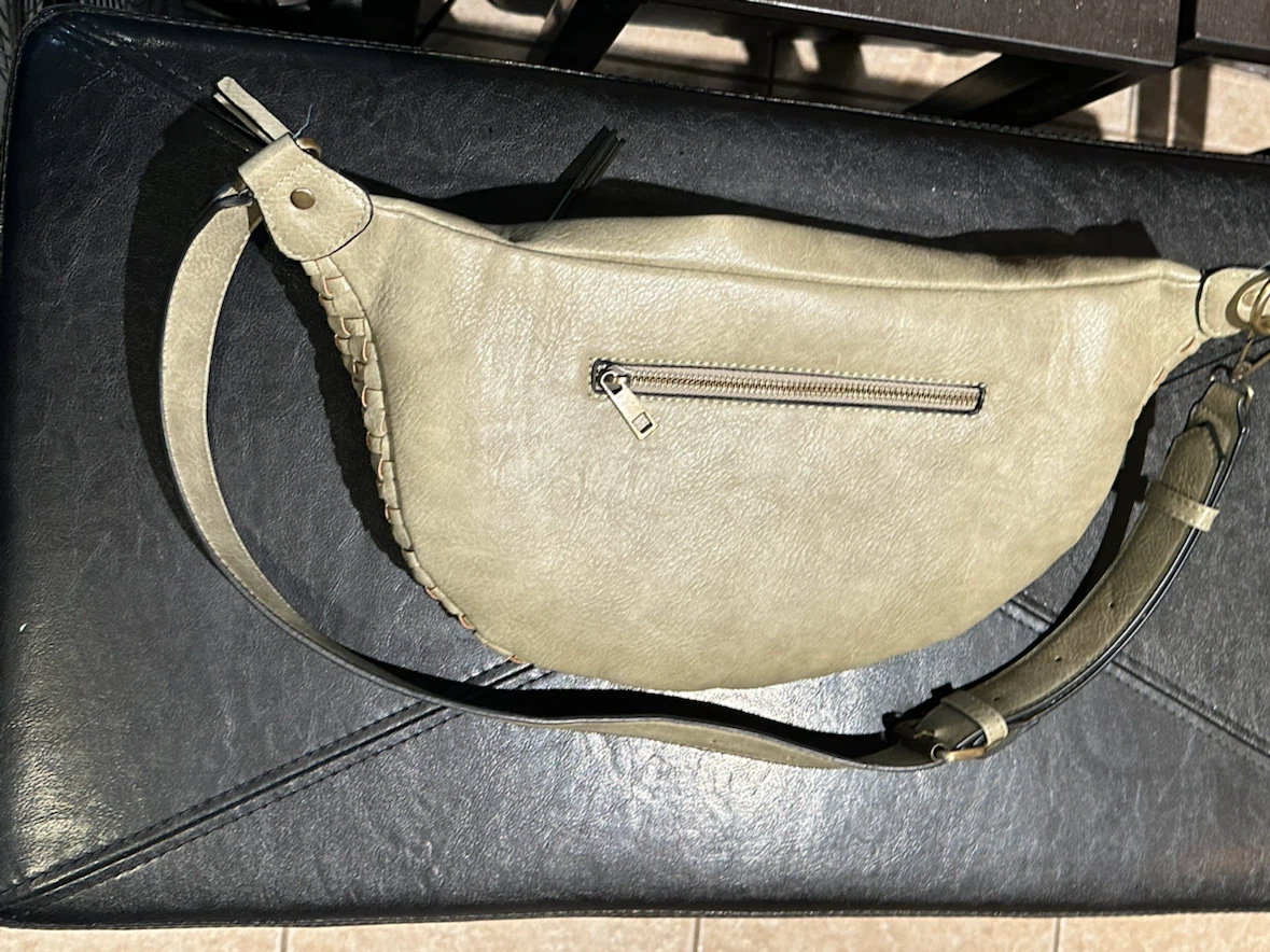 Light Grey Woven Fanny Pack / Crossbody Bag - photo 4