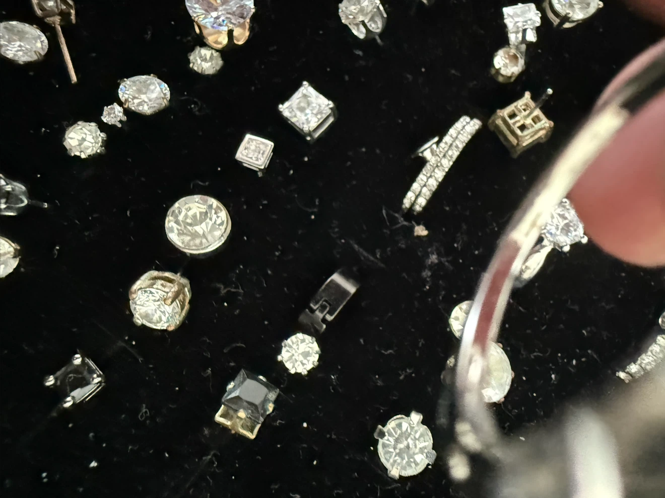 Assorted Crystal Stud Earrings and Ring - photo 3