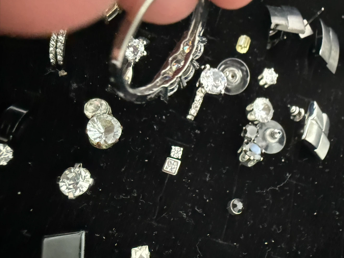 Assorted Crystal Stud Earrings and Ring - photo 4