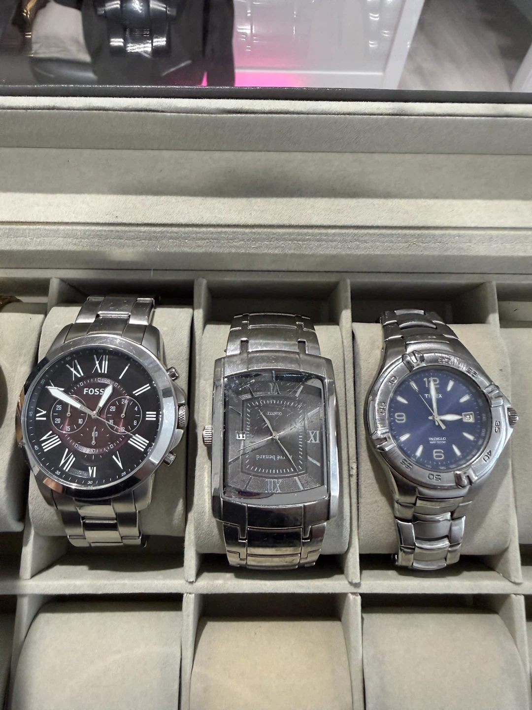 Lot of 3 Men's Watches - Fossil, Timex, & Citizen - photo 2