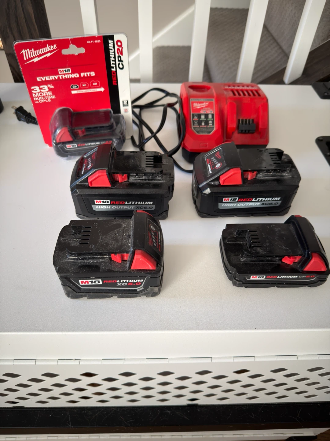 Milwaukee M18 RedLithium Battery and Charger Lot