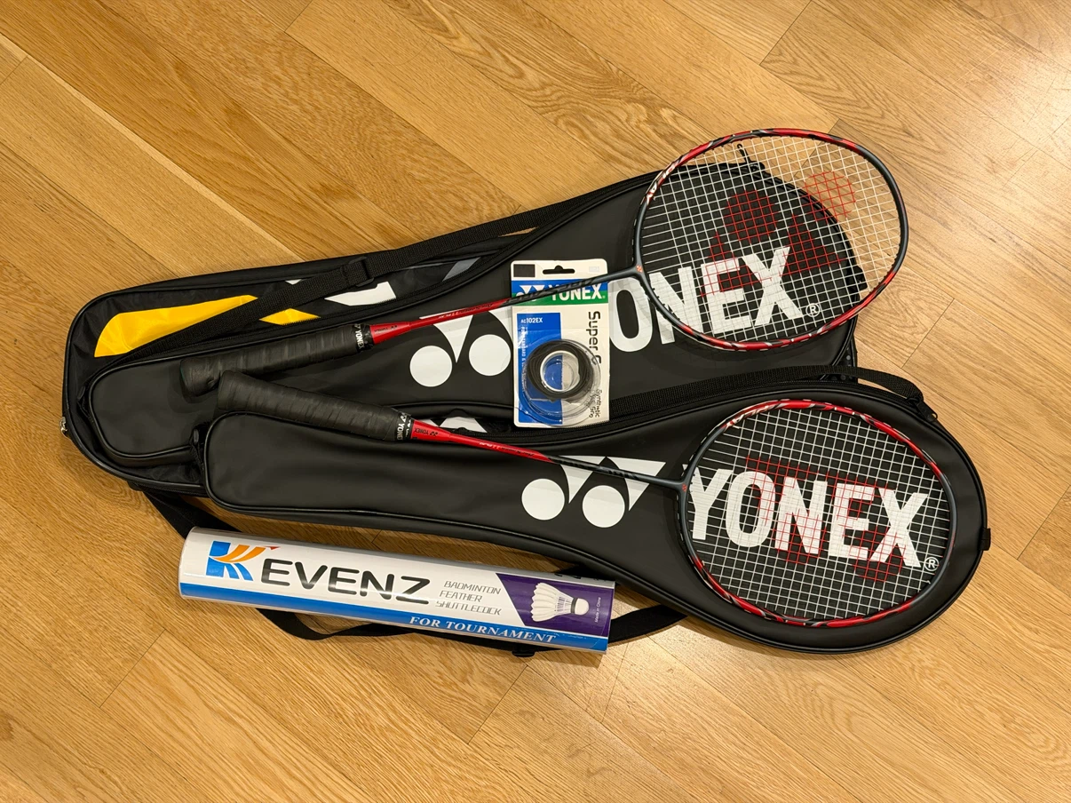 Yonex Badminton Rackets with Case and Shuttlecocks