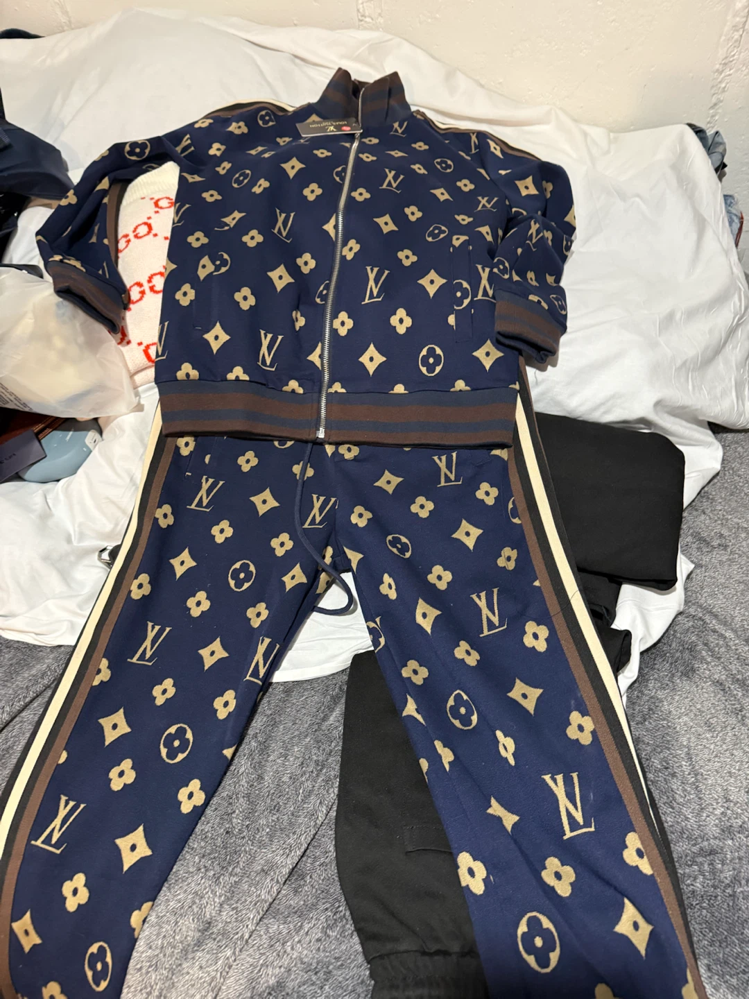 Louis Vuitton Inspired Tracksuit Set