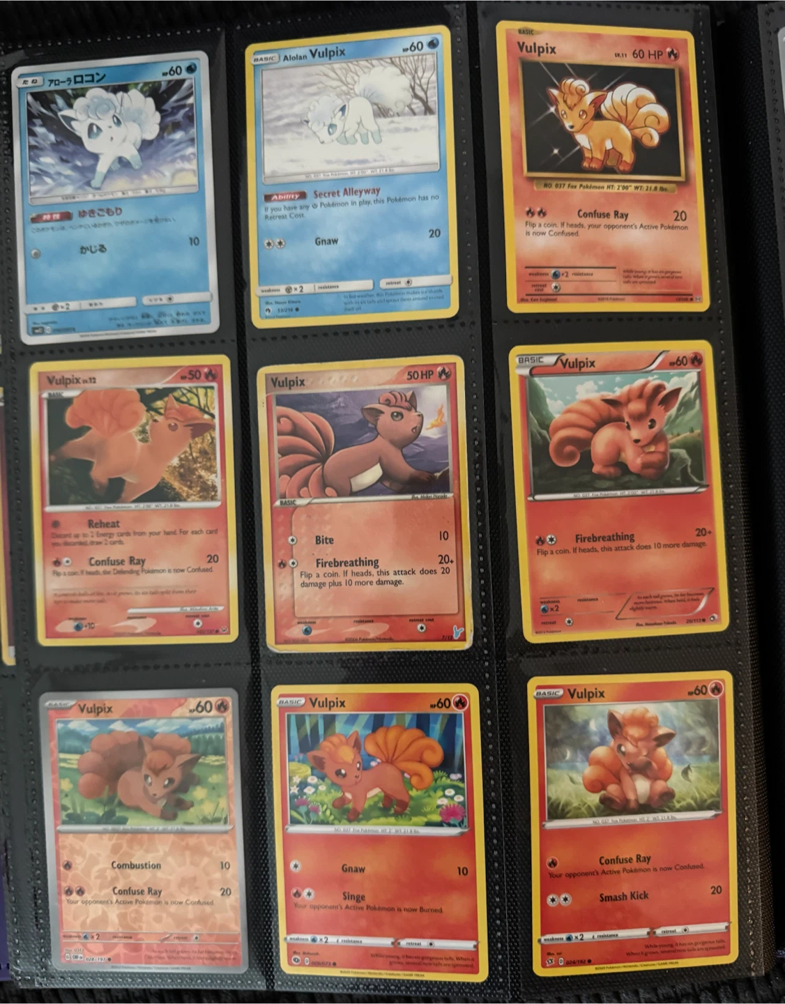 Pokemon Vulpix and Ninetales Trading Cards lot