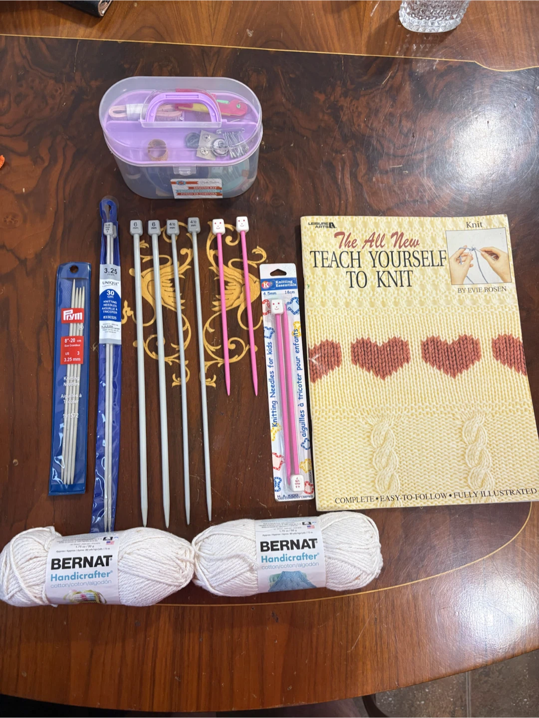 Knitting & Sewing Kit with Yarn and Needles