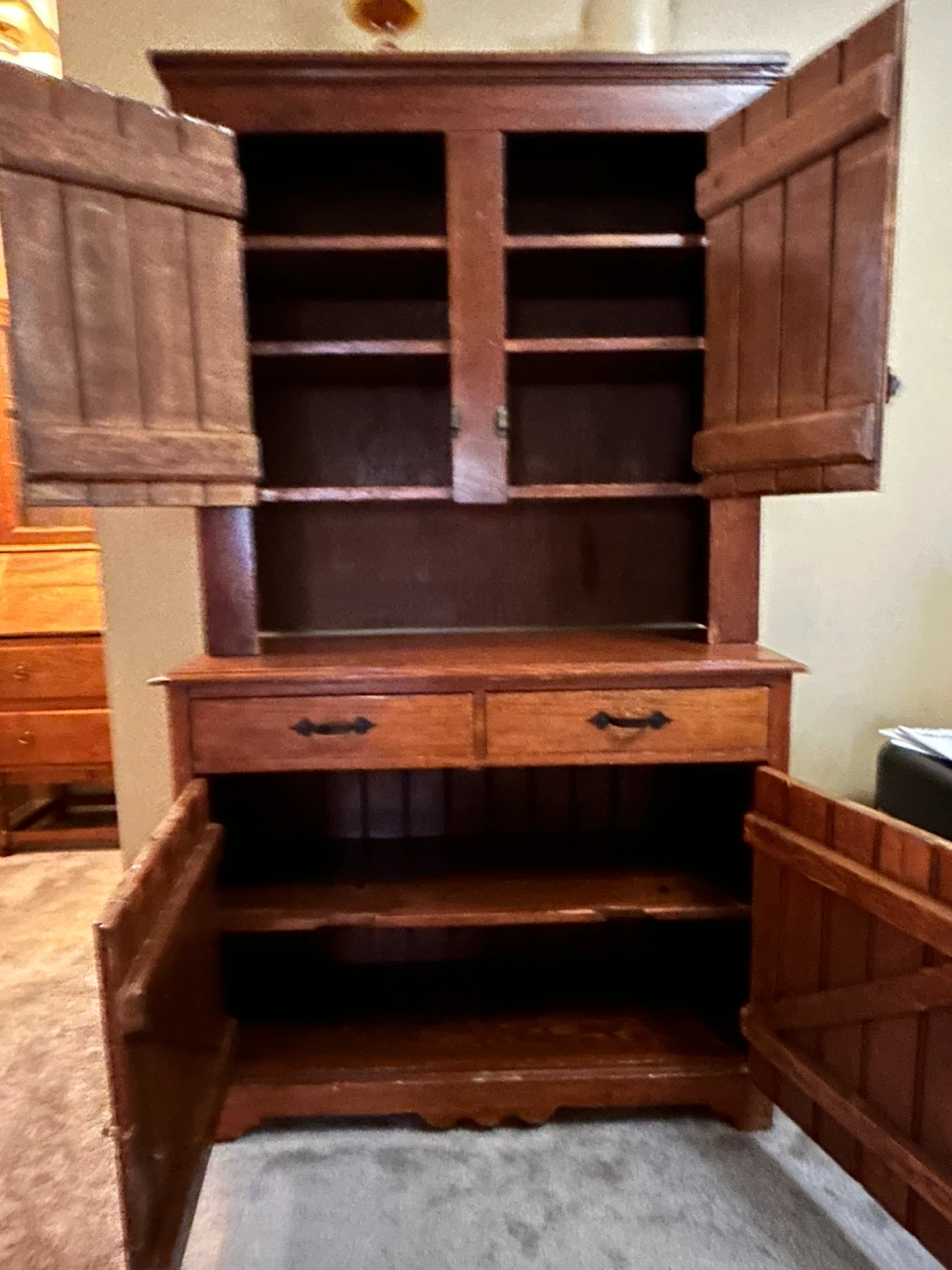 Wooden Hutch with Doors and Drawers - photo 2