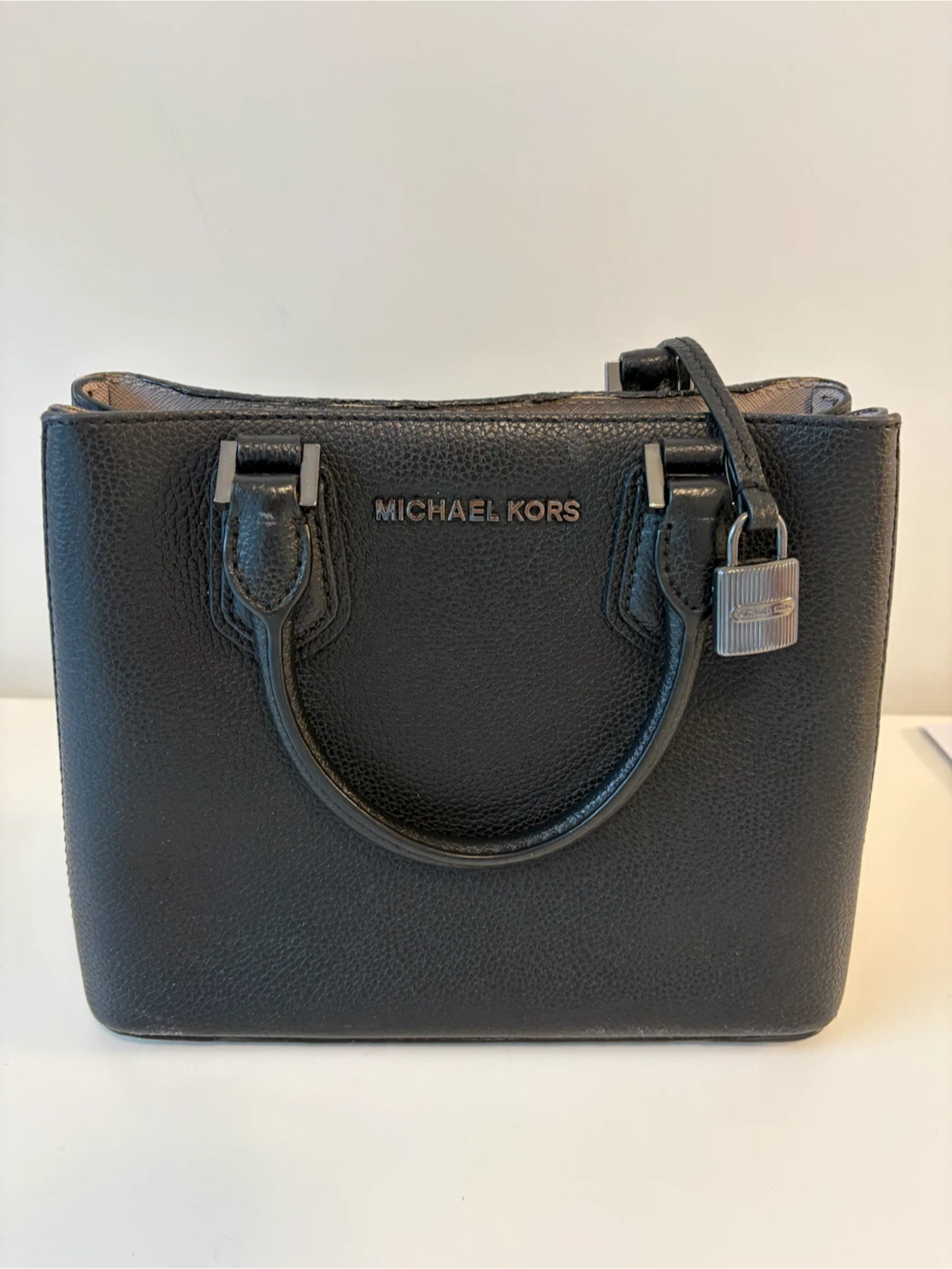 Mini Michael Kors Black Leather Satchel Bag