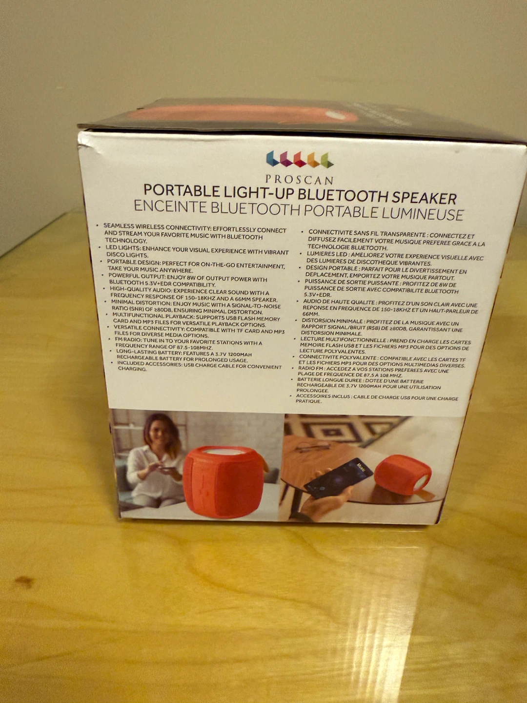 Proscan Portable Light-Up Bluetooth Speaker - Coral - photo 2