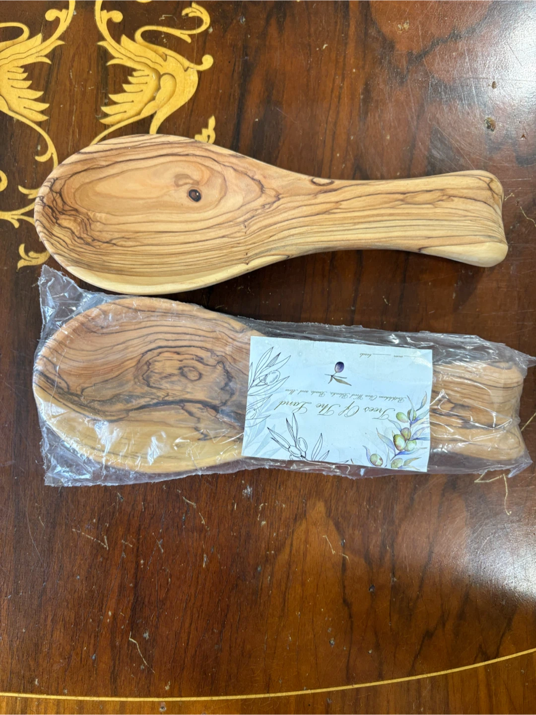 2 Handmade Olive Wood Spoon Rest from Holy Land