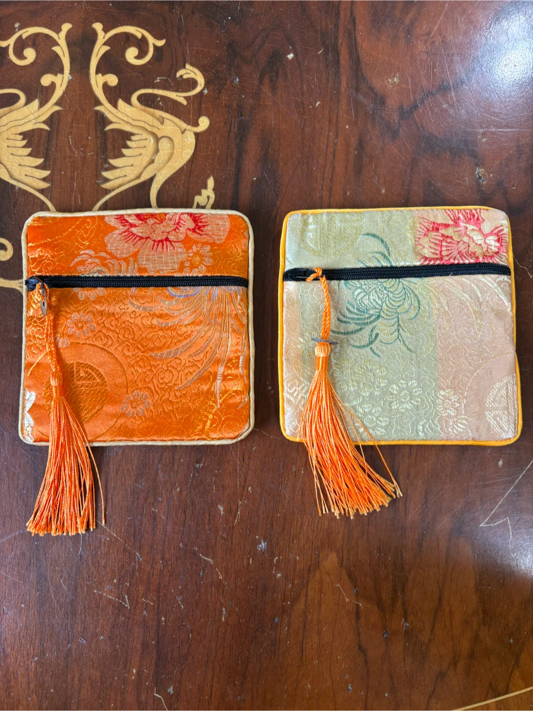 2 silk Zipper Coin Pouches with Zipper ($5 Each)