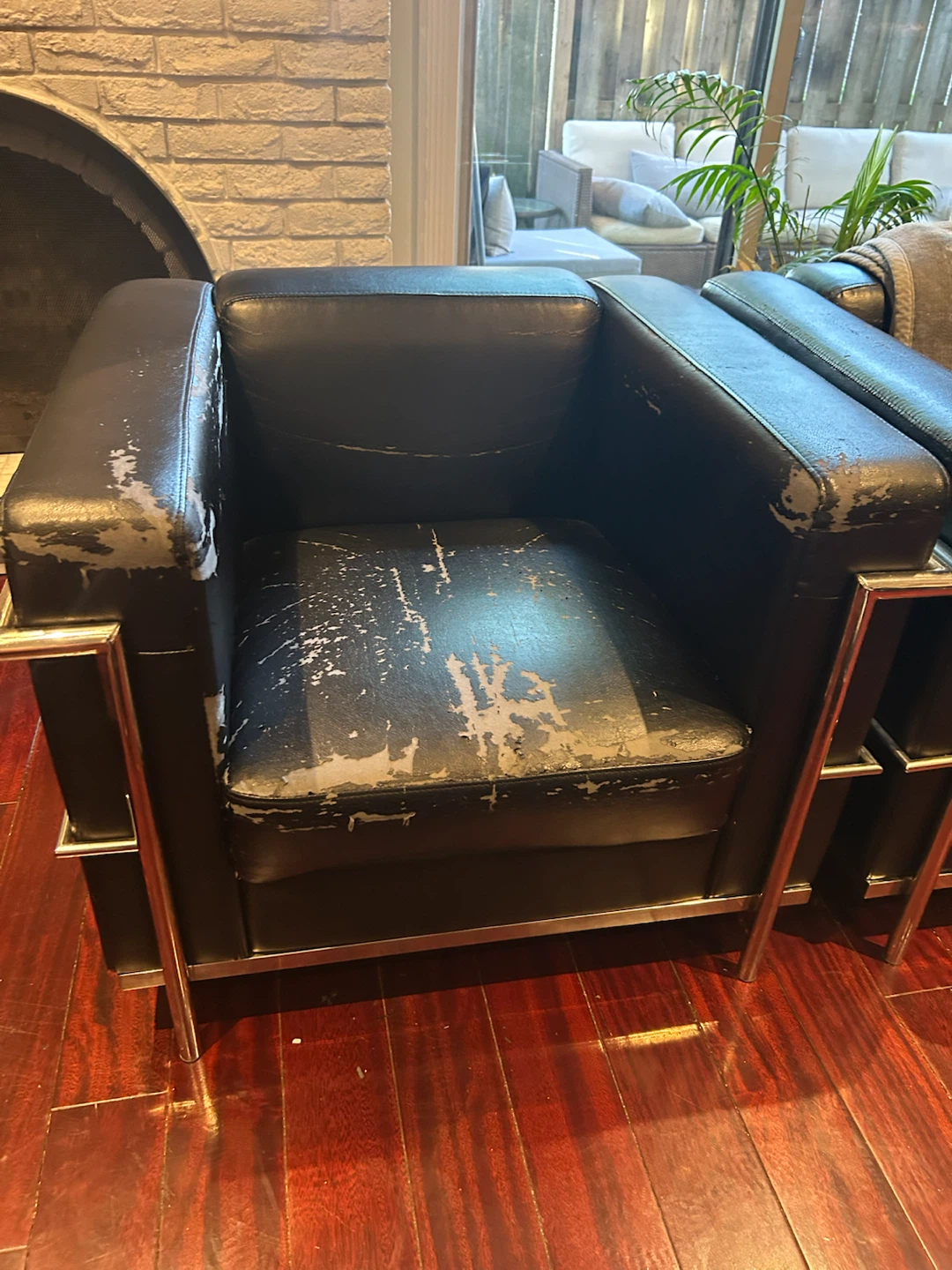 3 Black Armchair with Chrome Frame - photo 2