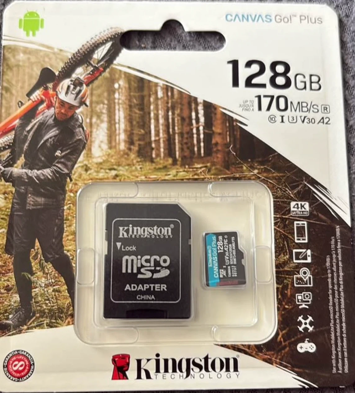 Kingston 128GB microSDXC Canvas Go Plus Memory Card with Adapter