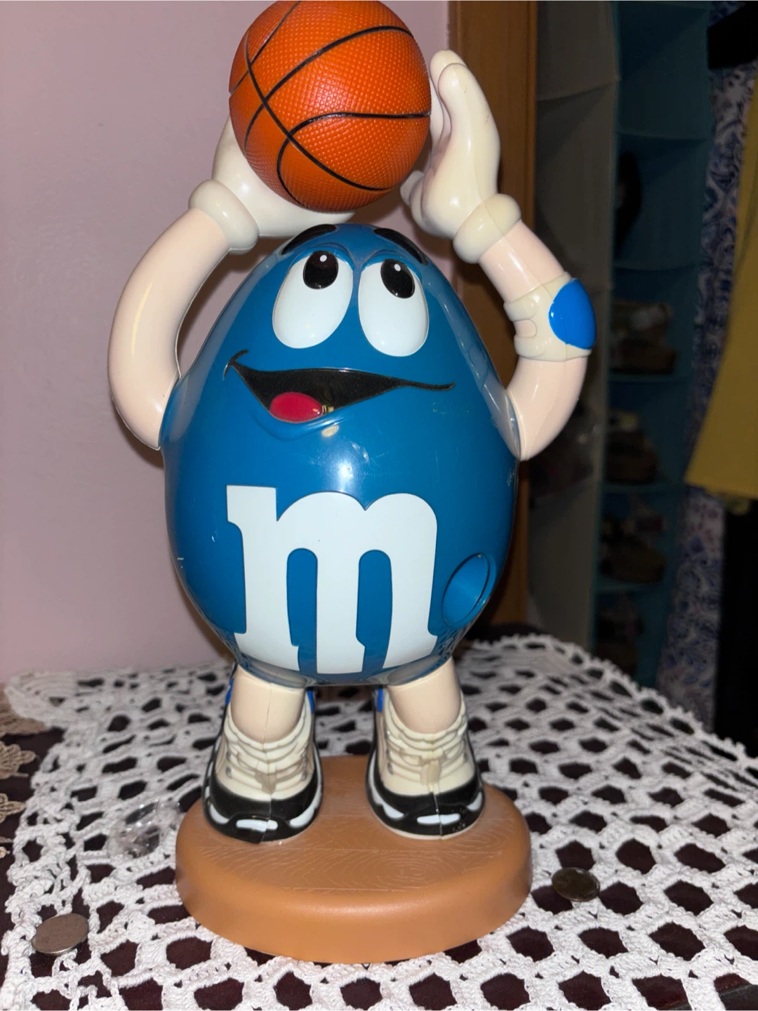 M&M Blue Character Basketball Player Figurine