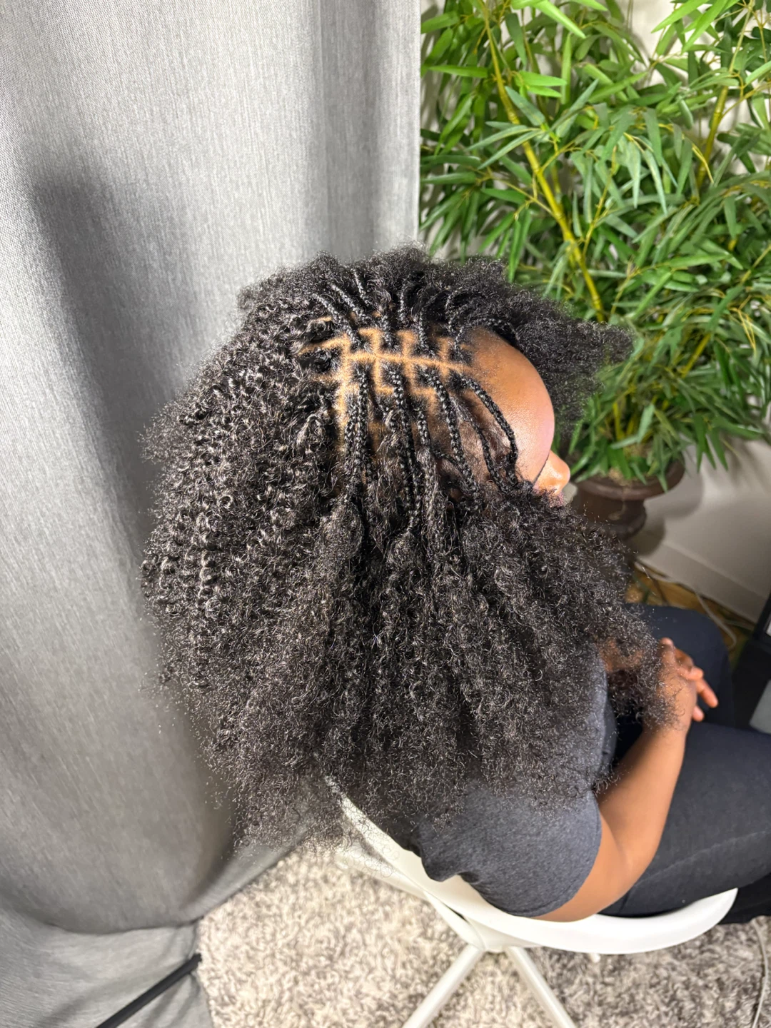Braided Crochet Hair with Curly Ends