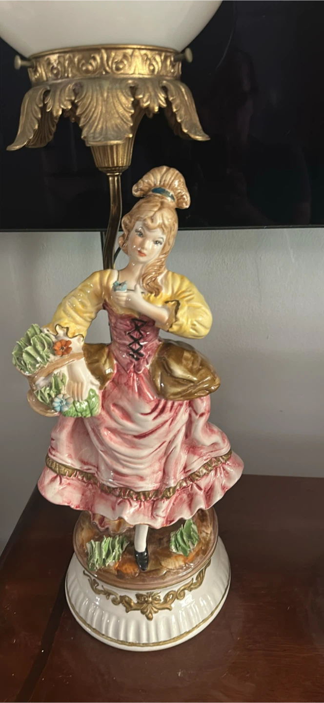 Vintage Porcelain Figurine Lamps (Pair) - photo 5