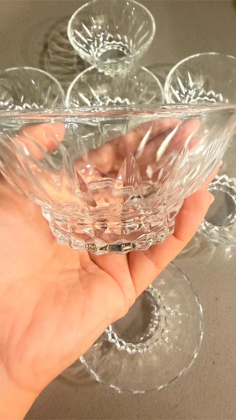 Set of 10 Clear Glass small Bowls - photo 2