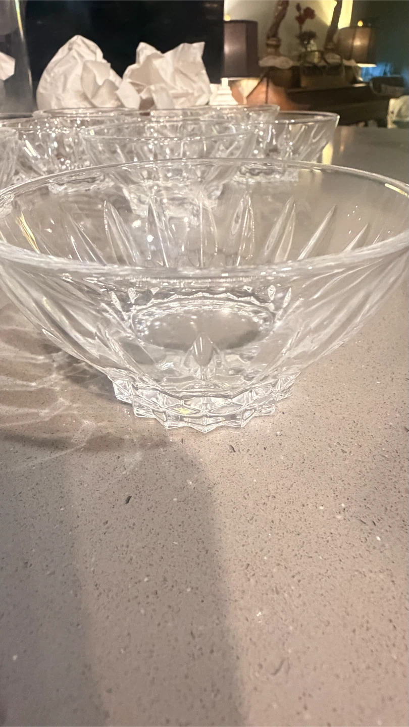 Set of 10 Clear Glass small Bowls - photo 4