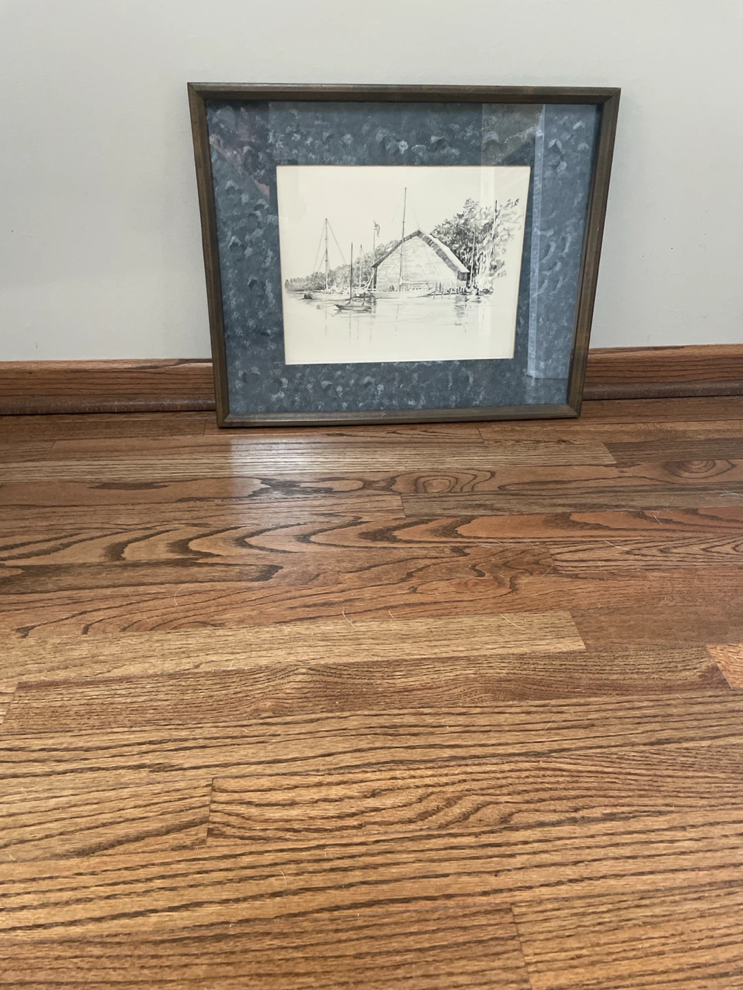 Framed Print of Sailboats and Barn